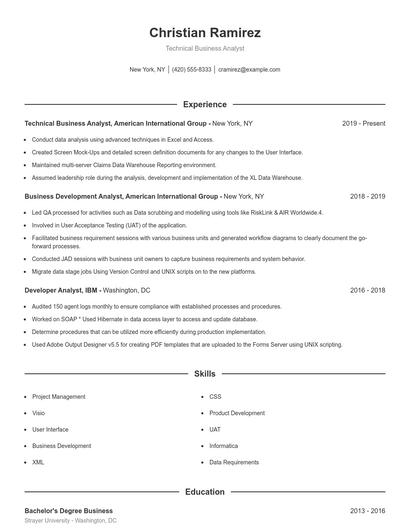 Resume example 1