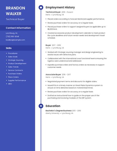Technical Buyer Resume