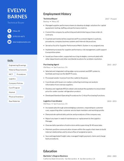 Technical Buyer Resume