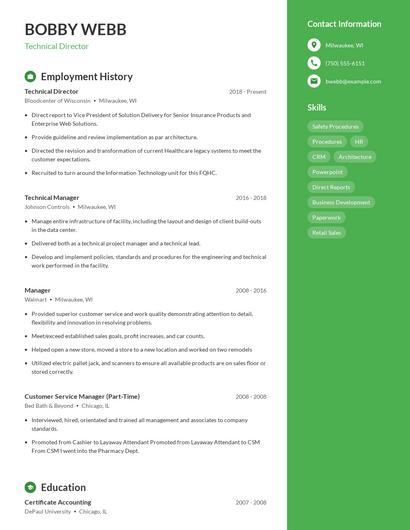 Resume example 5