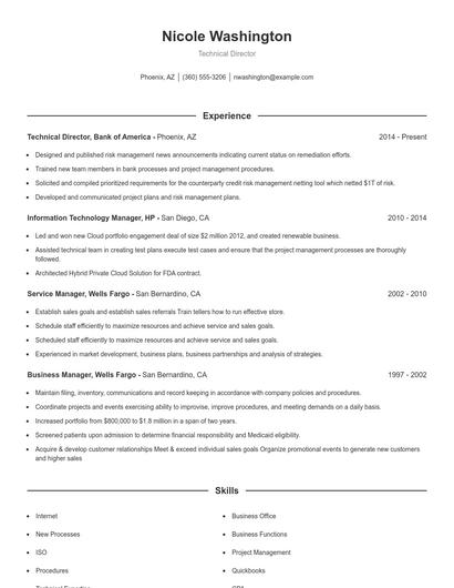 Resume example 1
