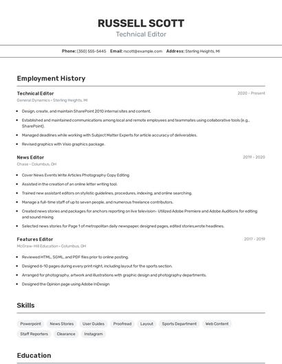 Resume example 2
