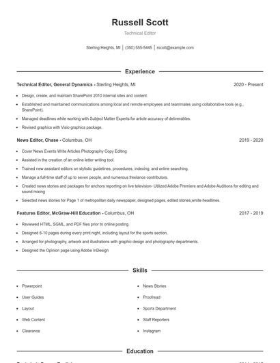 Resume example 1