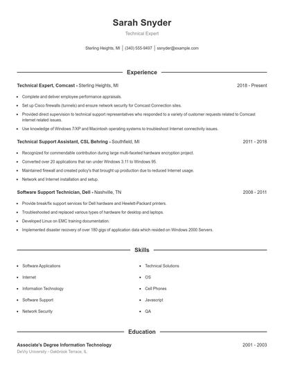 Resume example 1