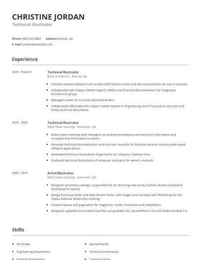 Technical Illustrator Resume