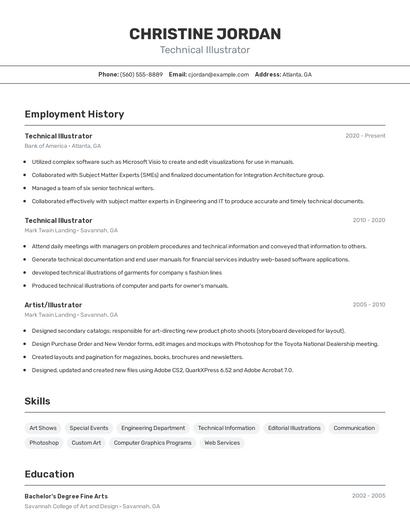 Technical Illustrator Resume