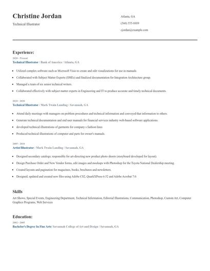 Technical Illustrator Resume