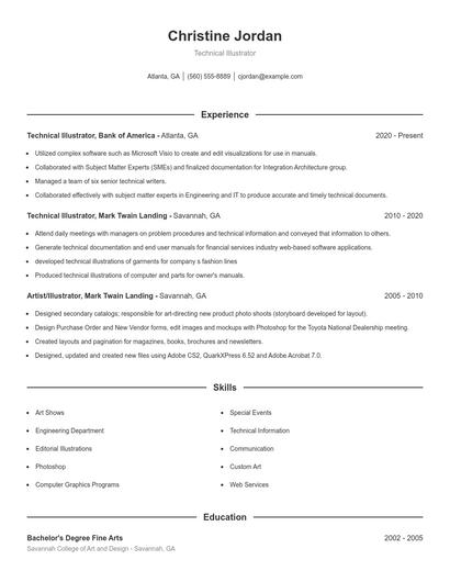 Technical Illustrator Resume