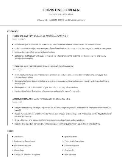 Technical Illustrator Resume
