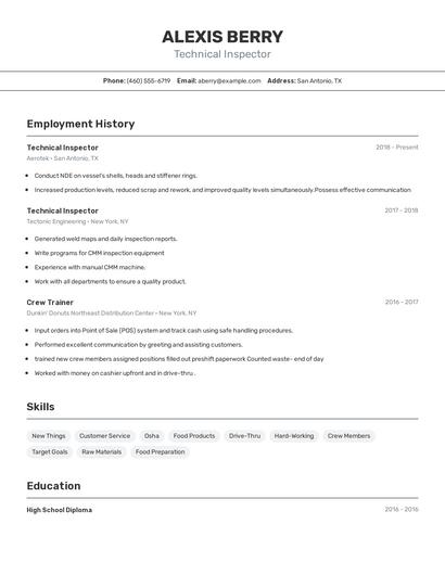 Resume example 2