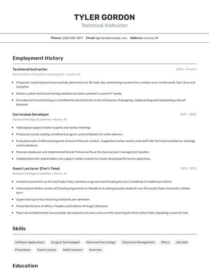 Resume example 2