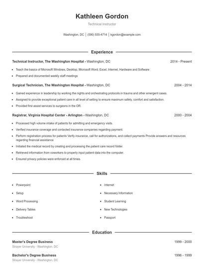 Resume example 1