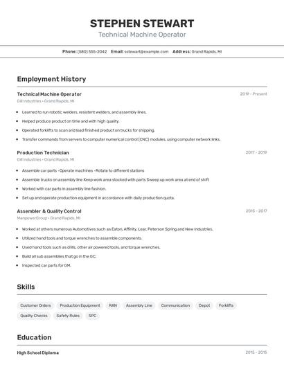 Resume example 2