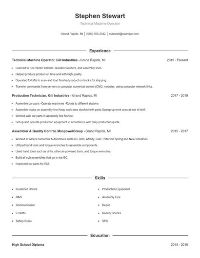 Resume example 1