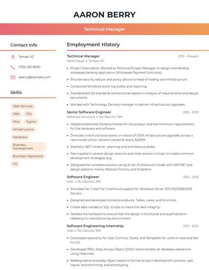 Resume example 3