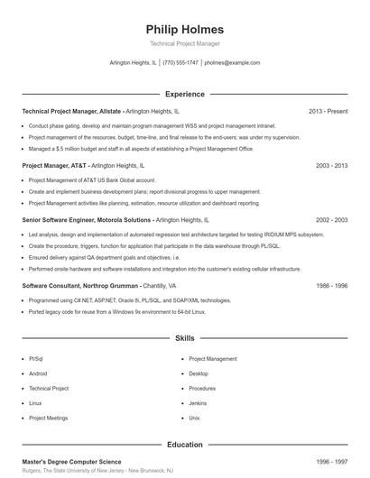 Resume example 1