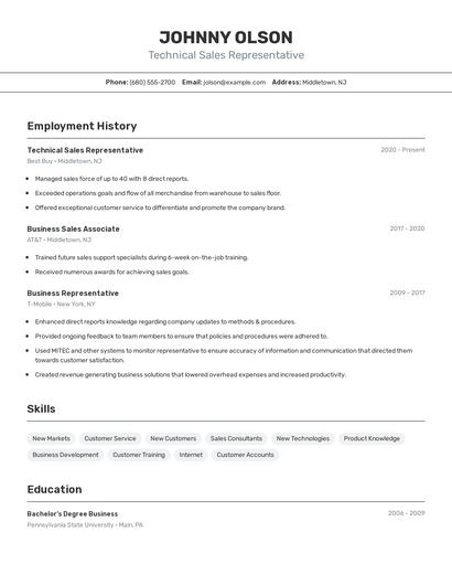 Resume example 2