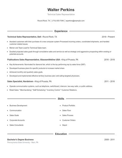 Resume example 1