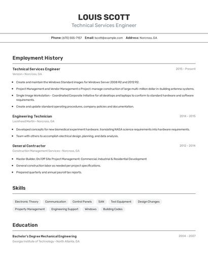 Resume example 2