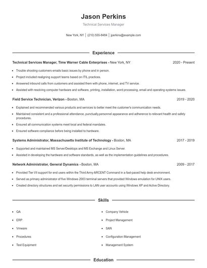 Resume example 1