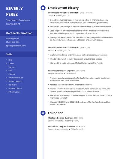 Technical Solutions Consultant Resume