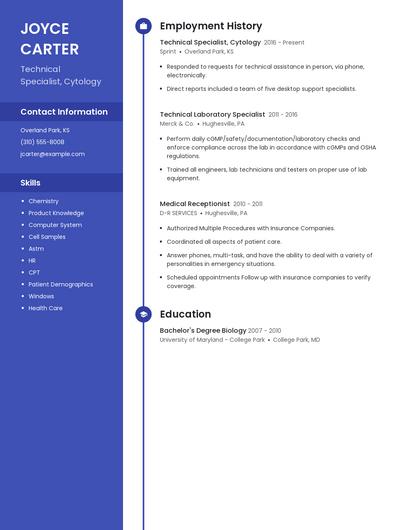 Technical Specialist, Cytology Resume