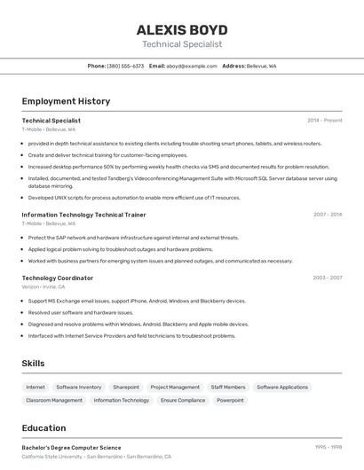 Resume example 2