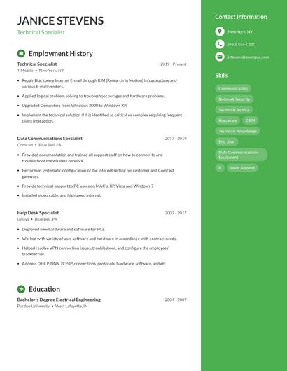 Resume example 5