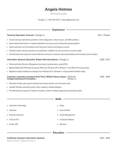 Resume example 1