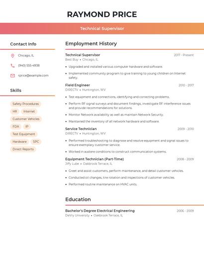 Resume example 3