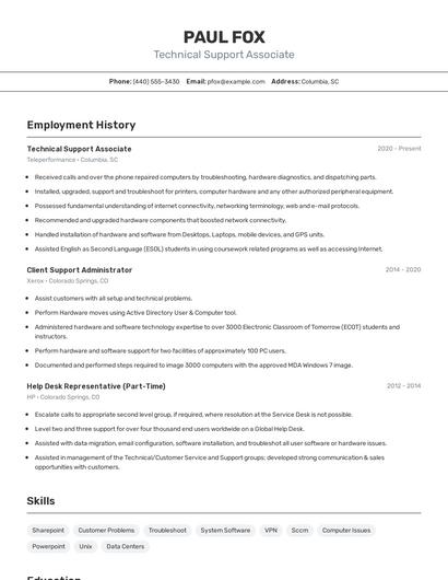 Resume example 2
