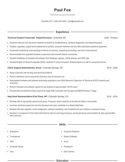Resume example 1