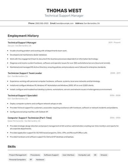 Resume example 2
