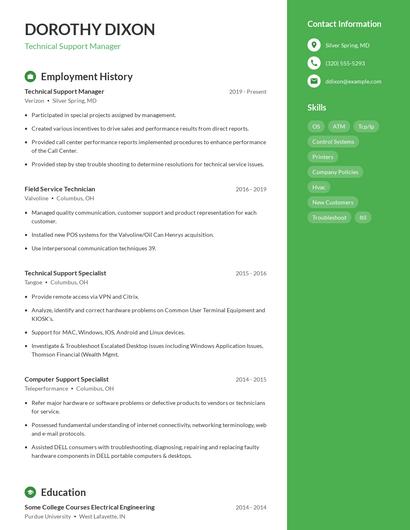 Resume example 4