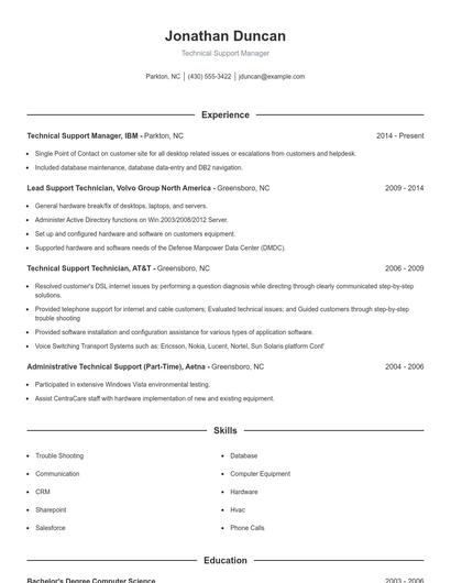 Resume example 1