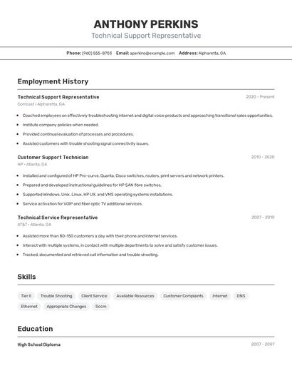 Resume example 2