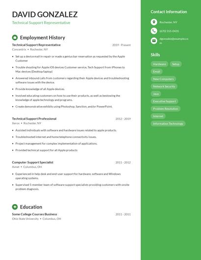Resume example 5