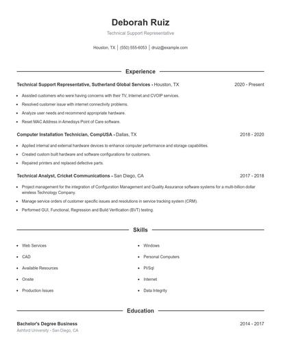 Resume example 1