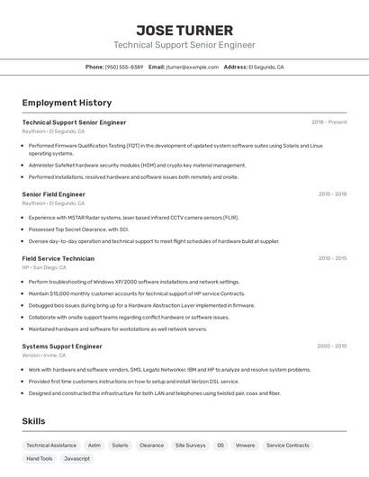 Resume example 2