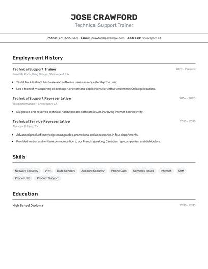 Resume example 2