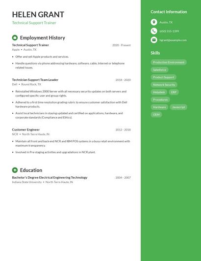 Resume example 4