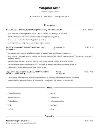 Resume example 1