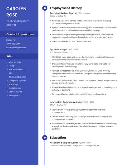 Resume example 5