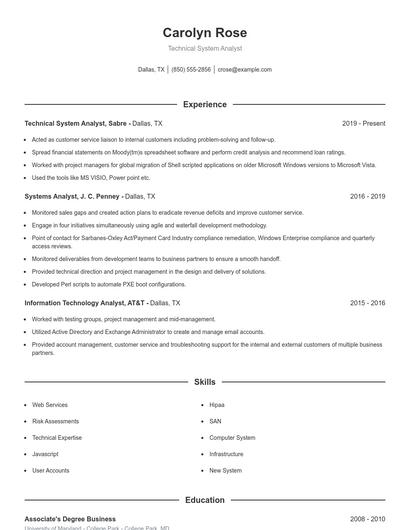 Resume example 1