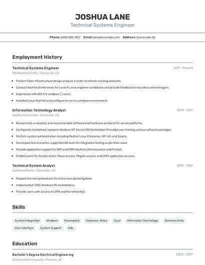 Resume example 2
