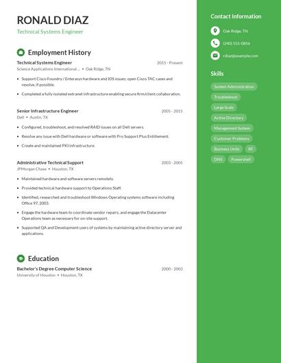 Resume example 5