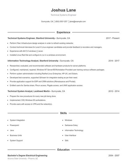 Resume example 1