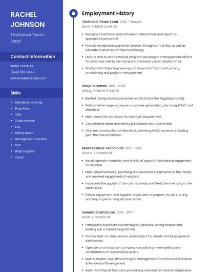 Resume example 5