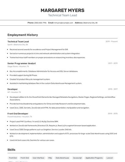 Resume example 2