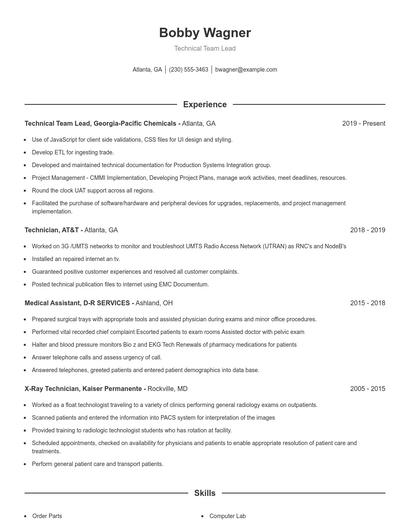 Resume example 1